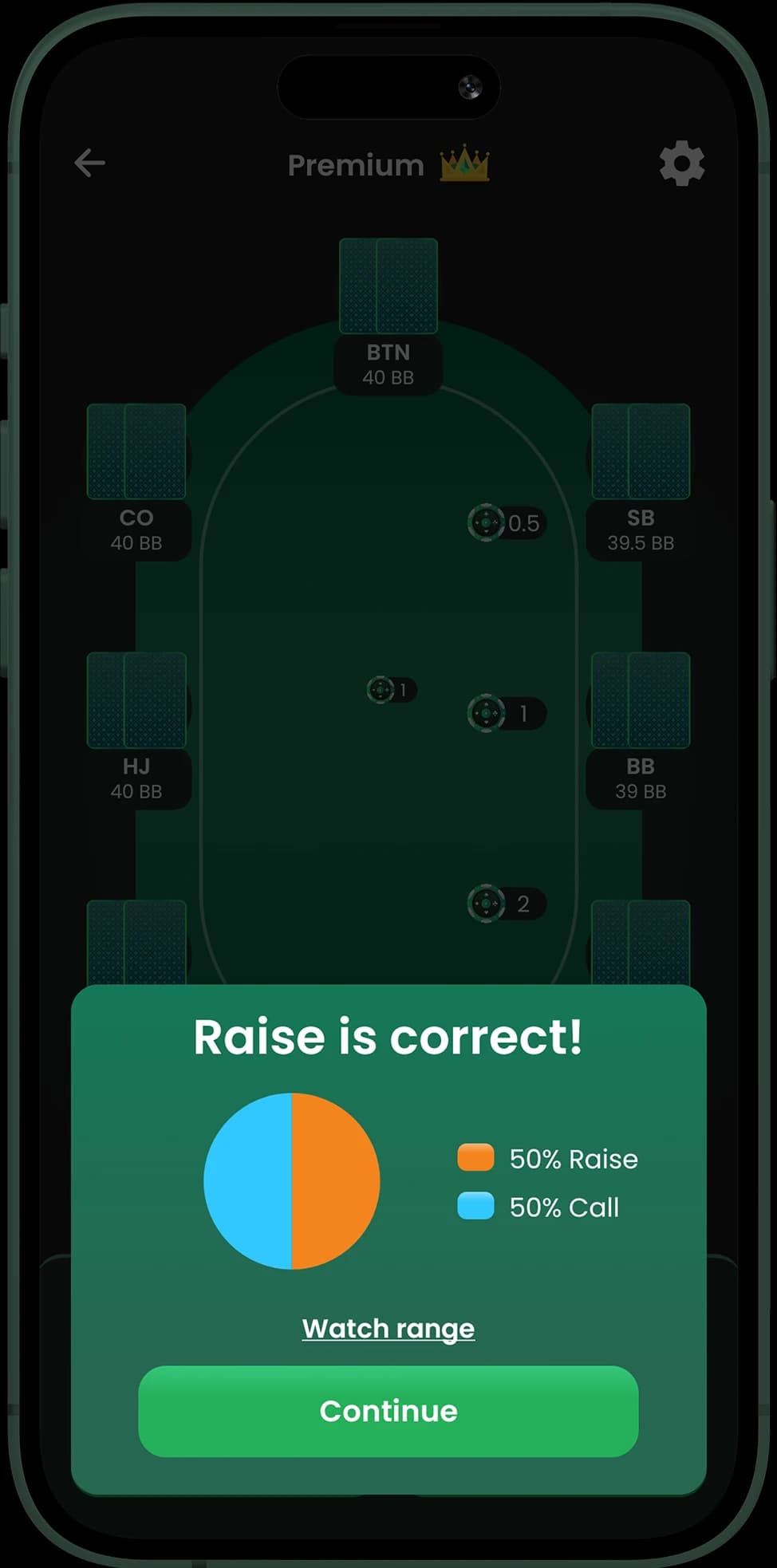 PreflopAI preflop practice app progress tracking and statistics