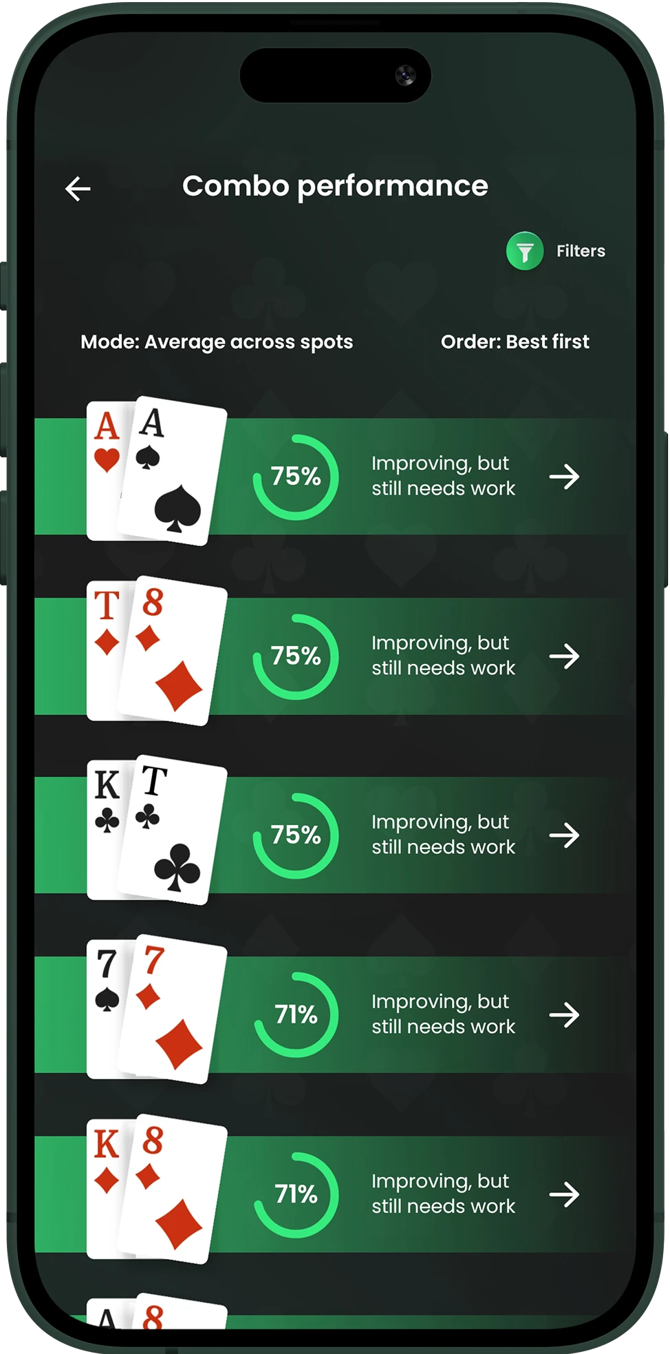 PreflopAI preflop practice app with cash game and tournament modes